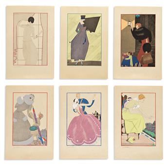 (FASHION.) Georges Lepape. [Suite of 12 pochoir plates finished by hand].